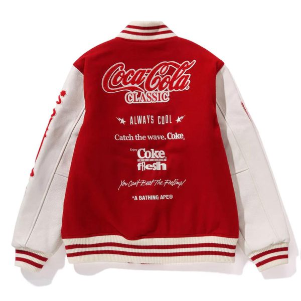 Coca Cola Red And White Wool Varsity Jacket Super Star Jacket