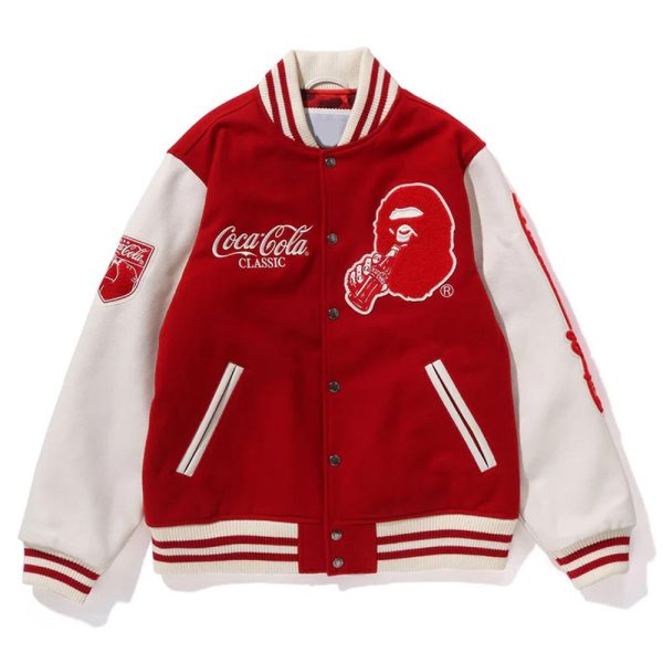 Coca Cola Red And White Wool Varsity Jacket Super Star Jacket
