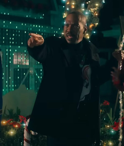 Eddie Murphy Candy Cane Lane Black Peacoat Super Star Jacket