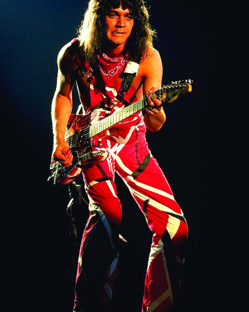 Eddie Van Halen Red and Black Jumpsuit Super Star Jacket