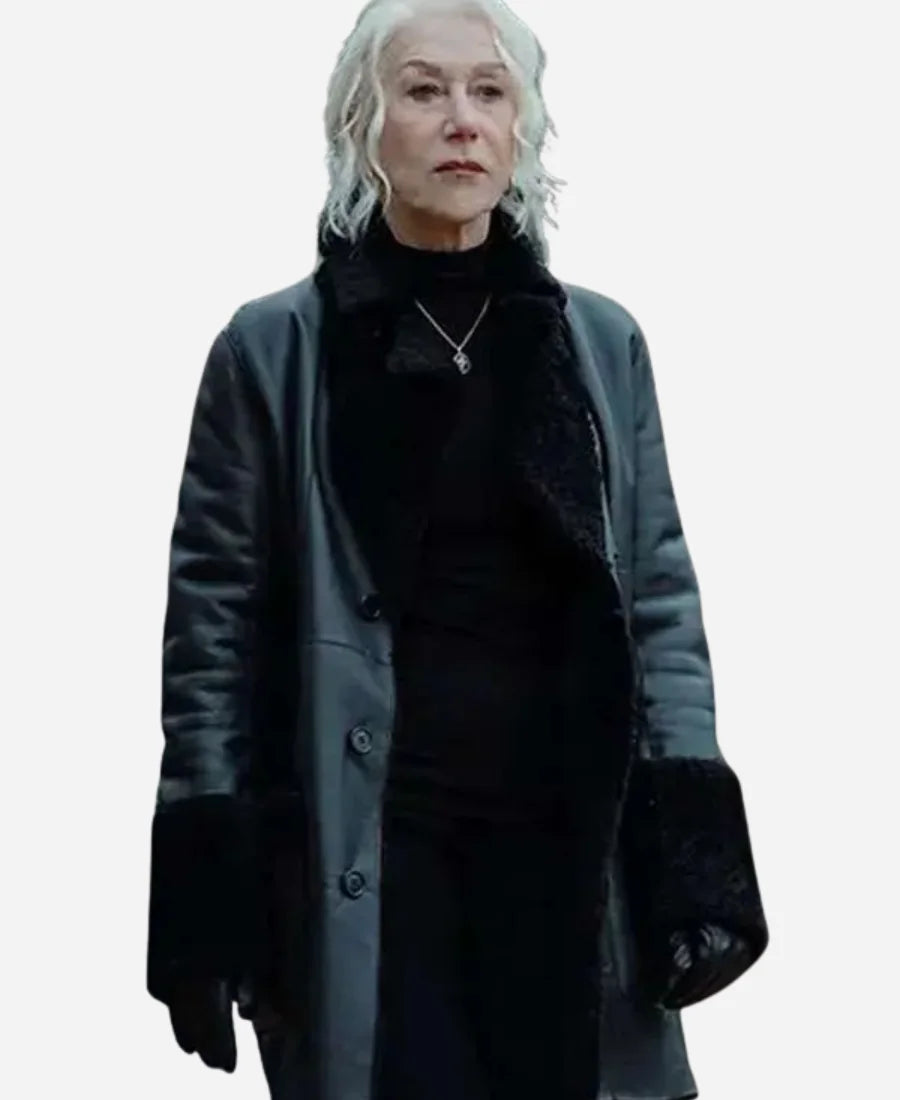 Helen Mirren MobLand Shearling Leather Coat