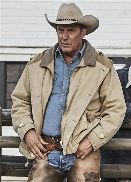 Kevin Costner Yellowstone John Dutton Beige Cotton Jacket Superstar Jacket