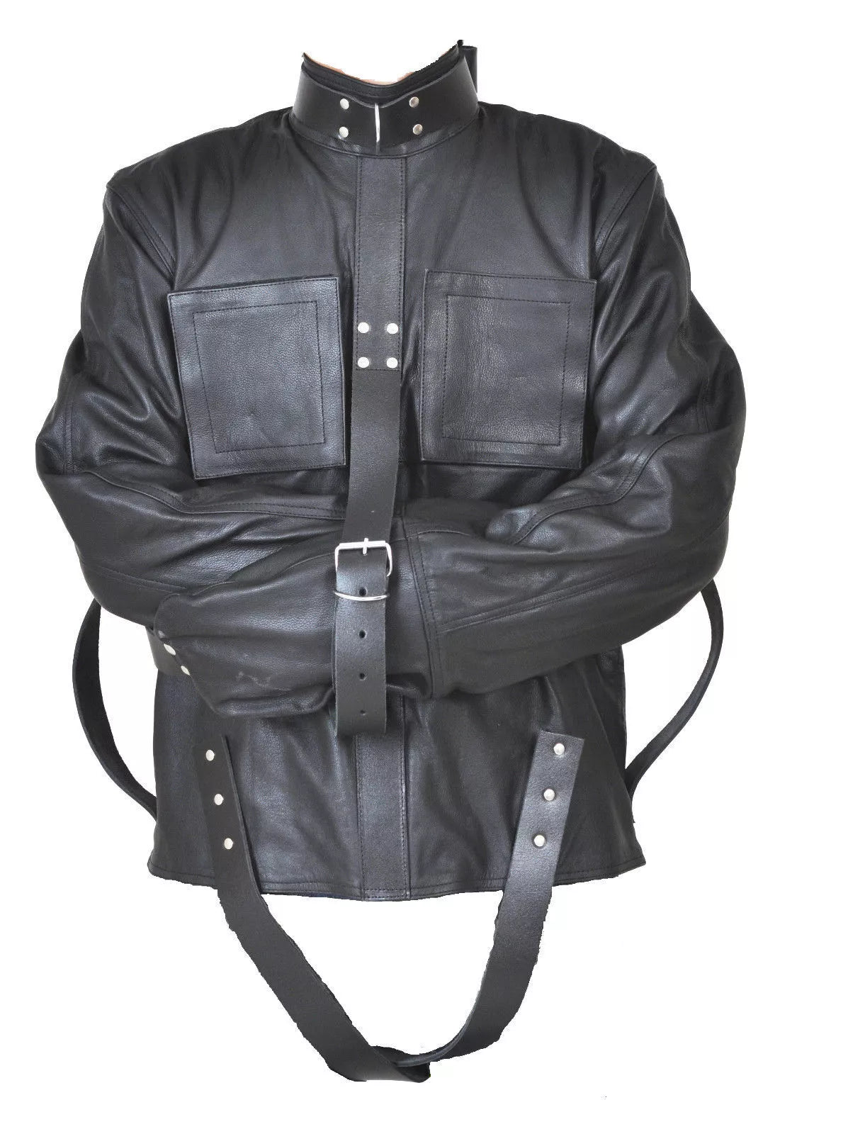 Men’s Real Heavy Duty Leather Straight Jacket Superstar Jacket