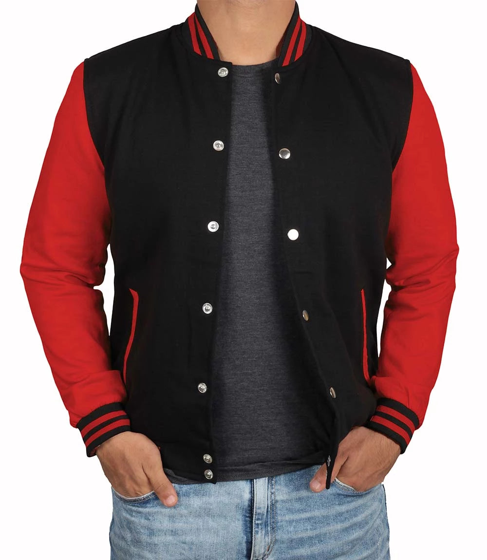 Men Baseball Red and Black Varsity Jacket - *Limited Stock* Super Star Jacket