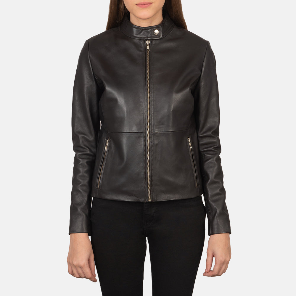 Rave Brown Leather Biker Jacket Super Star Jacket