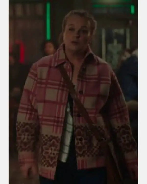 Resident Alien Elizabeth Banks Pink Plaid Shacket Superstar Jacket