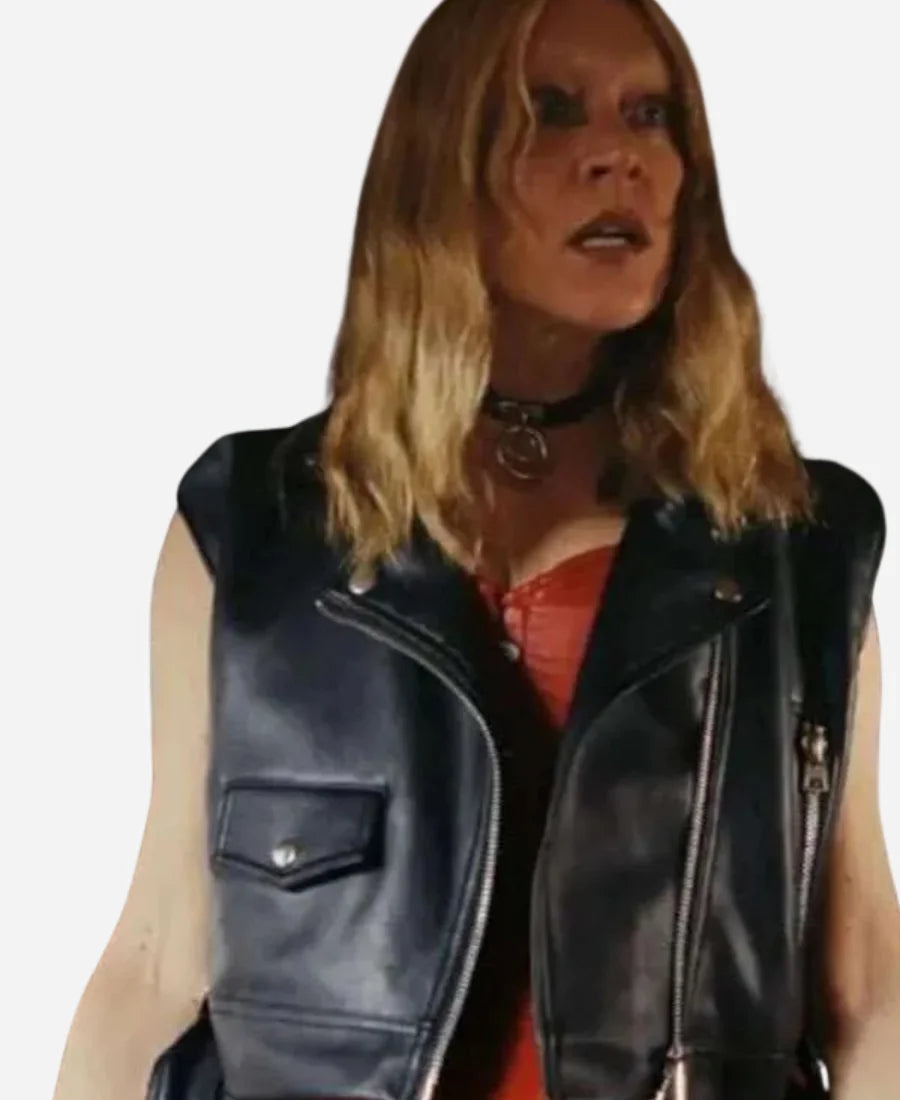 Ruby Ruin Poker Face Black Leather Vest