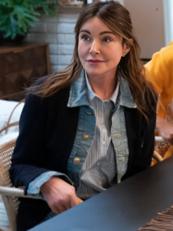 Shrinking S02 Christa Miller Denim Trim Blazer Super Star Jacket