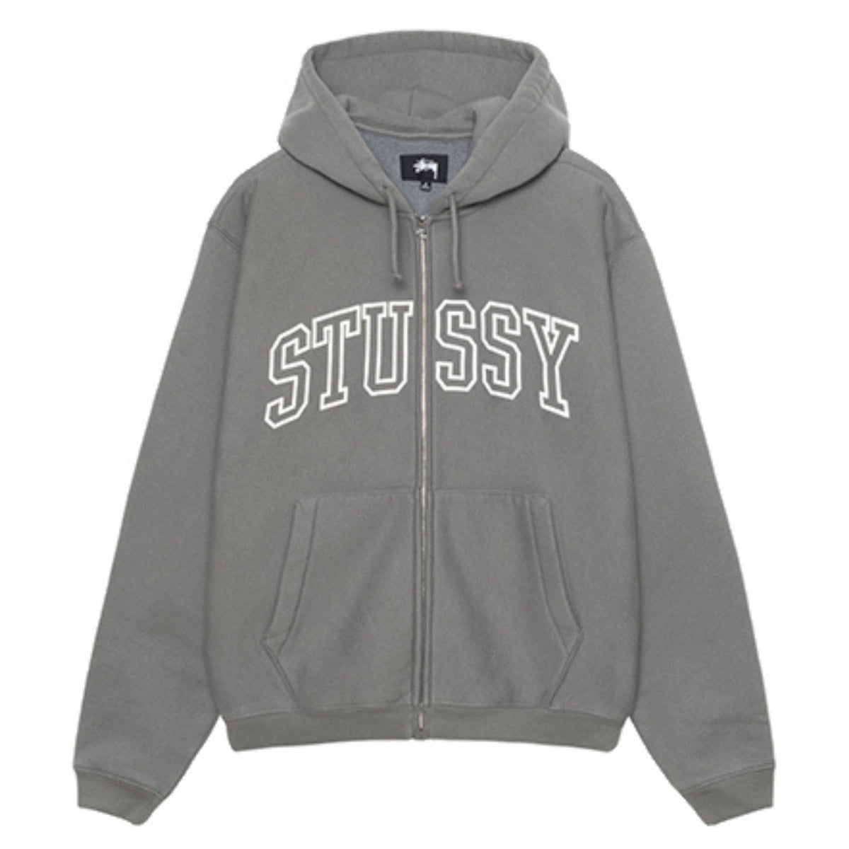 Stussy Unisex Outline Zip Hoodie Grey Superstar Jacket