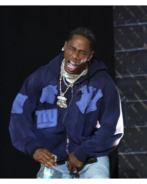 Travis Scott Fanatics Fest NYC 2025 Blue Hoodie Super Star Jacket