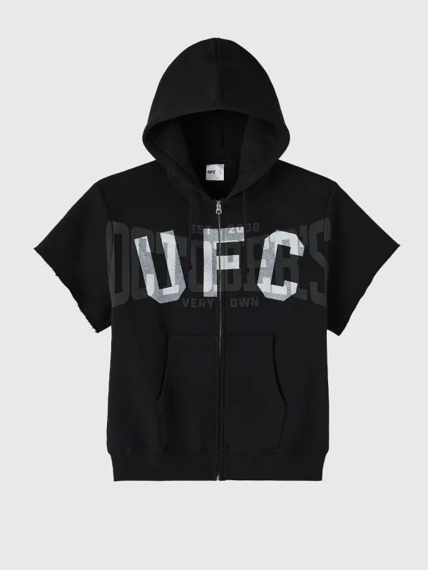 UFC Georges St-Pierre Black Hooded Track Jacket Super Star Jacket