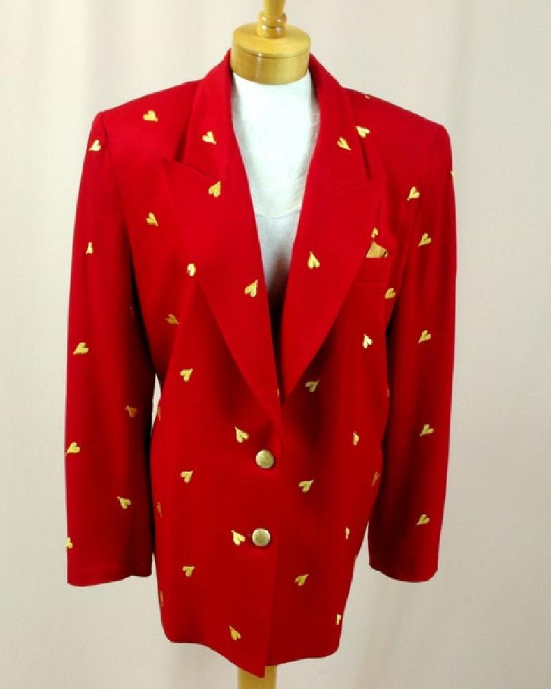Valentines Day Jacket Red Heart Blazer Red Blazer Super Star Jacket