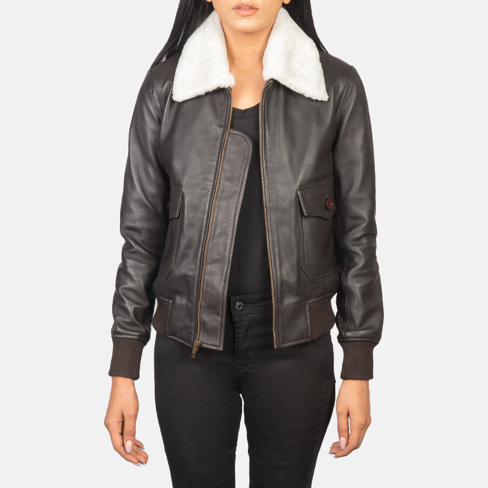 Stella G-1 Brown Leather Bomber Jacket Super Star Jacket