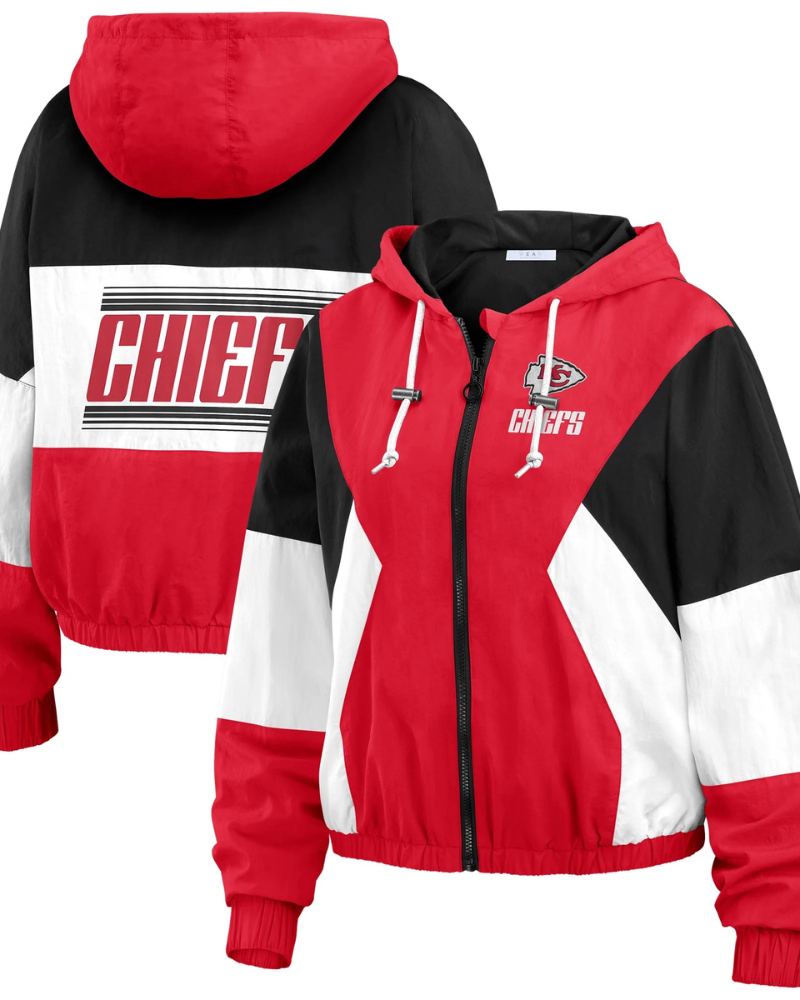 Women’s Wear By Erin Andrews Red & Black Kansas City Chiefs Color Block Jacket Super Star Jacket
