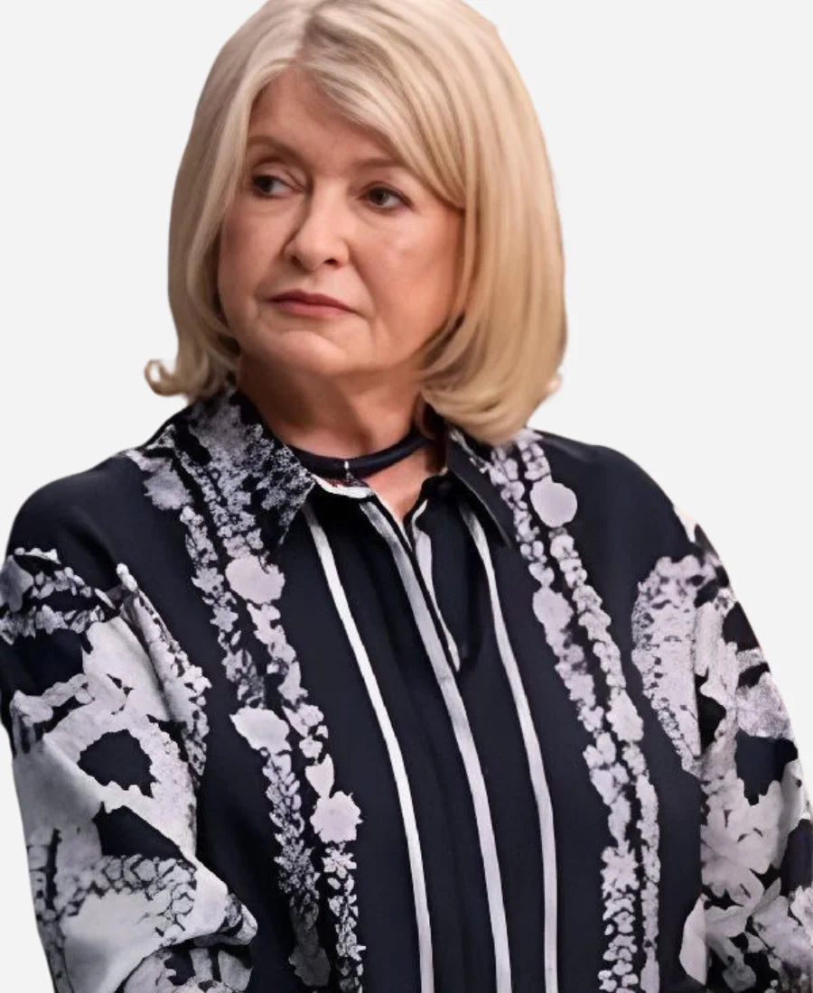 Yes Chef 2025 Martha Stewart Black Floral Silk Blouse
