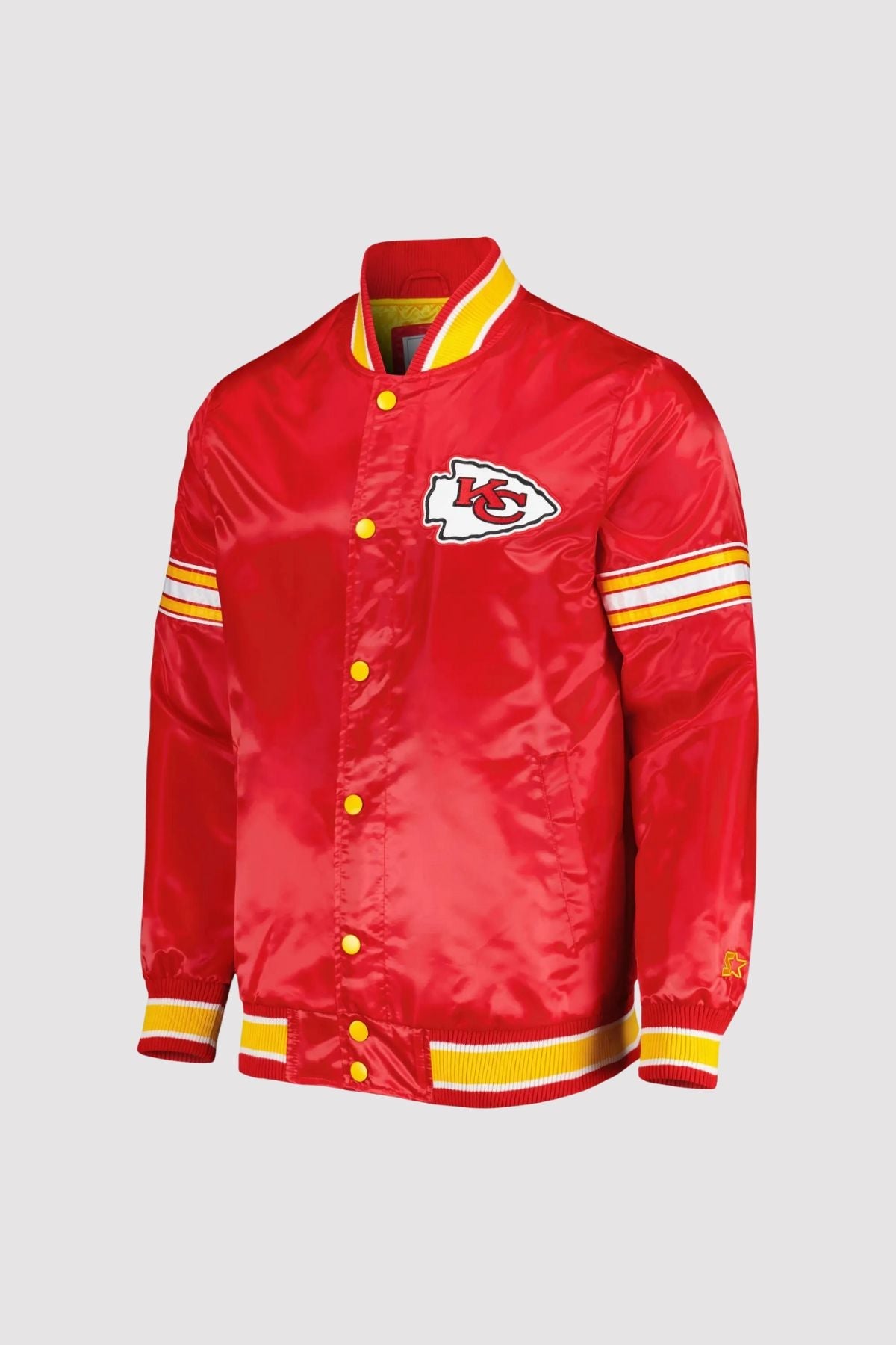 Kansas City Chiefs Starter Midfield Red Satin Varsity Jacket Super Star Jacket