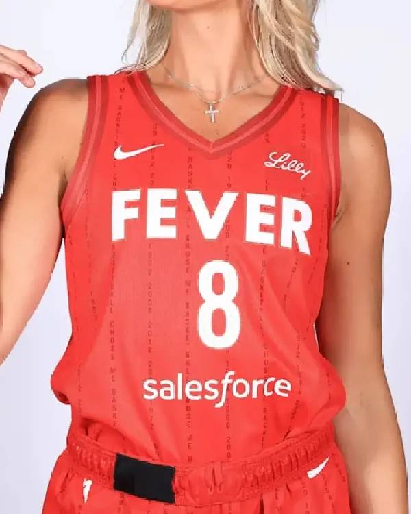 Sophie Cunningham Indiana Fever Red Jersey Super Star Jacket