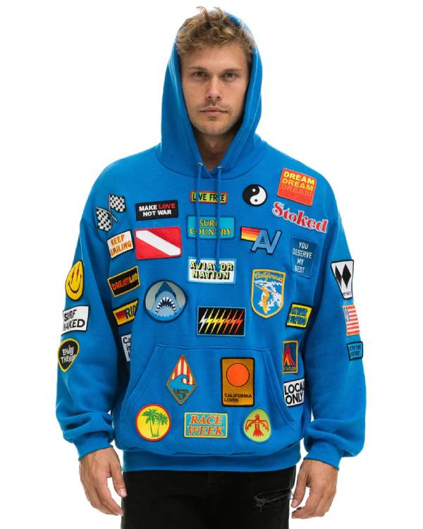 And Just Like That Alexa Swinton Blue Patch Hoodie Super Star Jacket