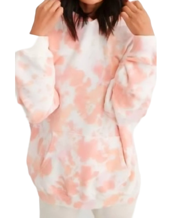 Baylen Out Loud Baylen Pink & White Tie Dye Hoodie Super Star Jacket