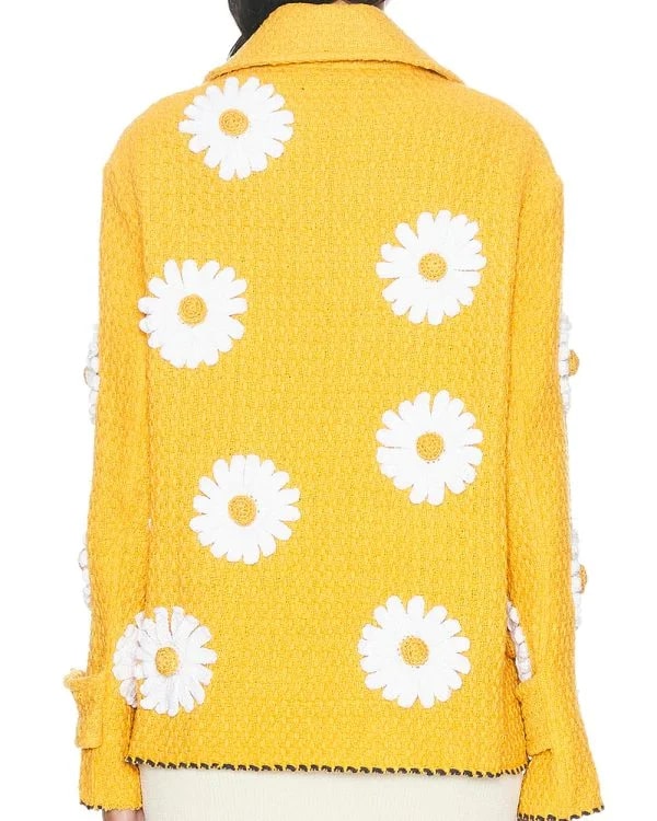 The Voice S27 John Legend Yellow Daisy Applique Jacket Super Star Jacket