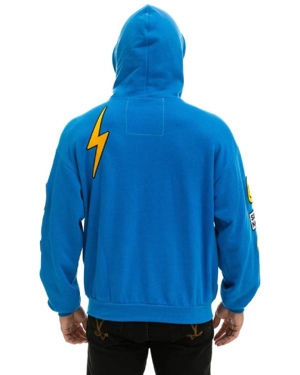 And Just Like That Alexa Swinton Blue Patch Hoodie Super Star Jacket