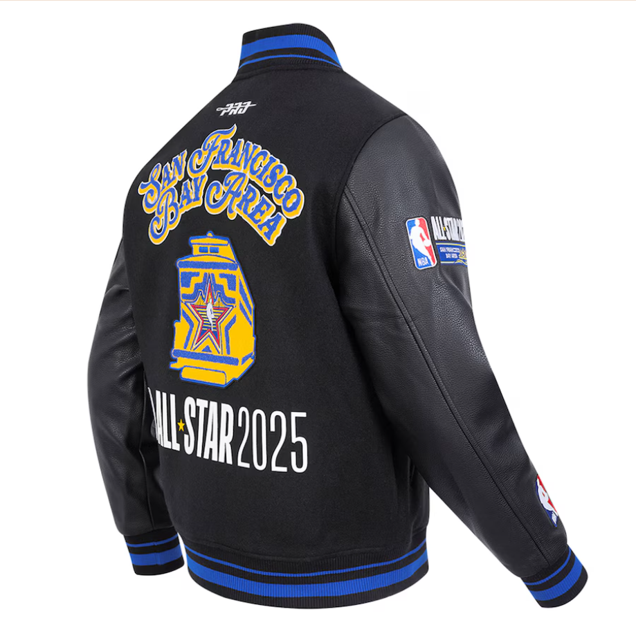 Unisex 2025 NBA All-Star Game Pro Standard Black Wool Varsity Jacket Super Star Jacket