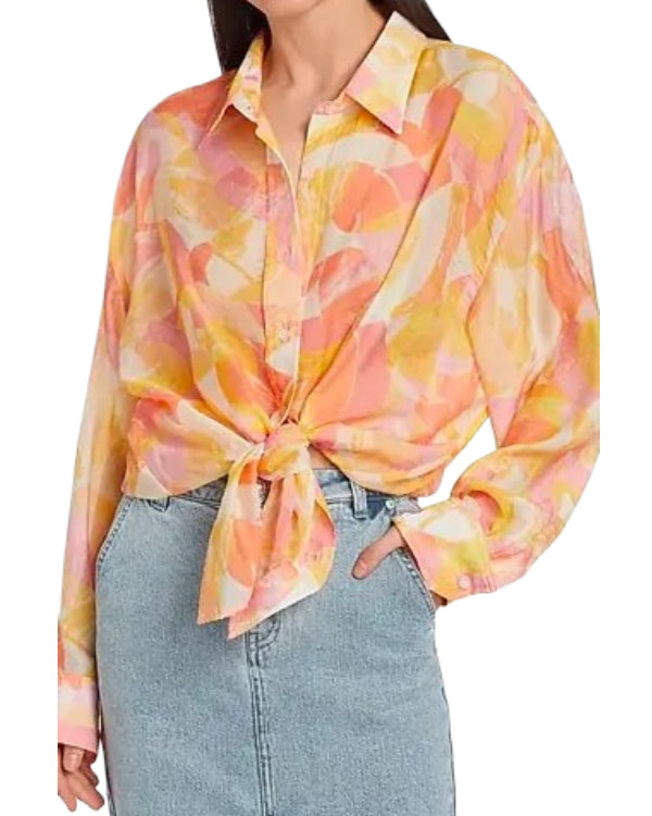Sirens S01 Milly Alcock Orange Printed Shirt Super Star Jacket