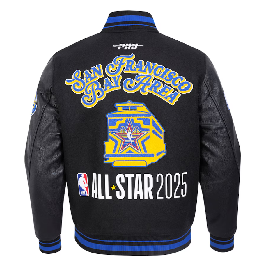 Unisex 2025 NBA All-Star Game Pro Standard Black Wool Varsity Jacket Super Star Jacket