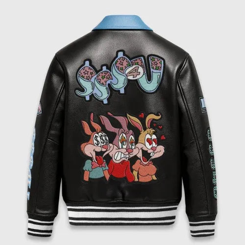 $$$4U Collared Varsity Black Jacket