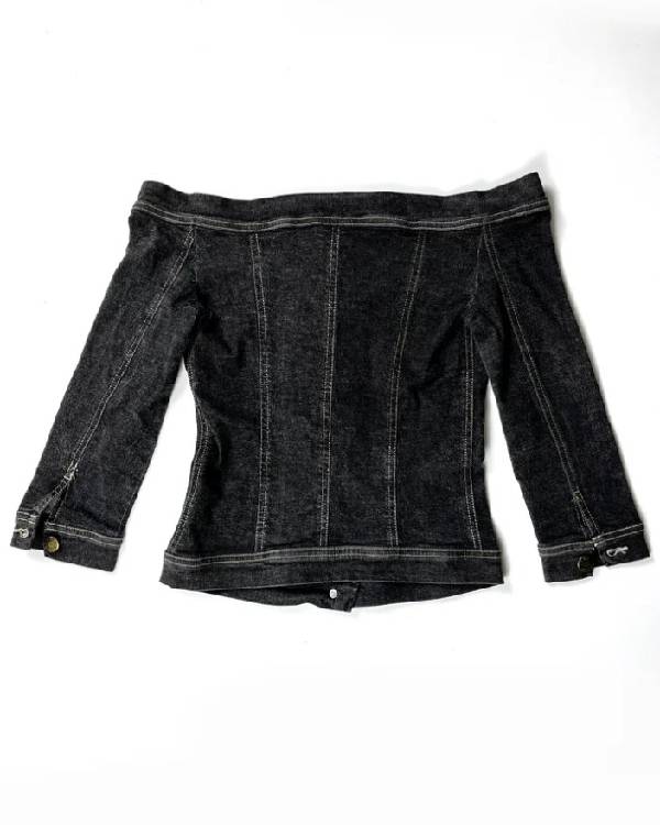 And Just Like That Sarah Jessica Parker Denim Off The Shoulders Top