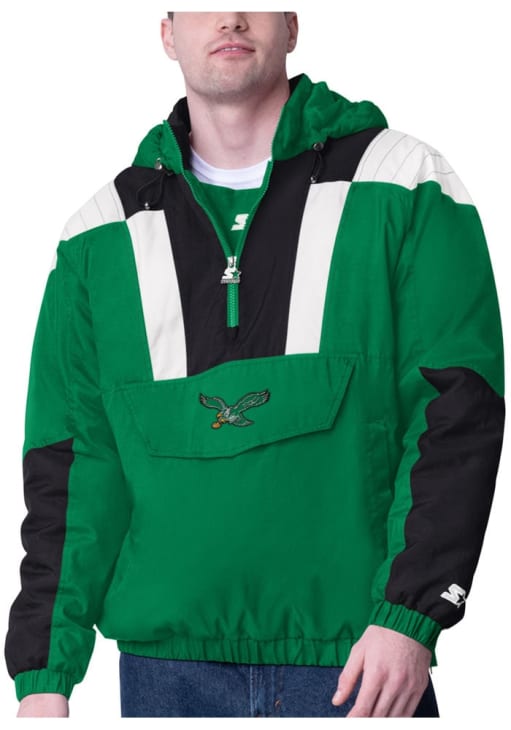 Starter Philadelphia Eagles Mens Kelly Green Charger Pullover Jackets Super Star Jacket