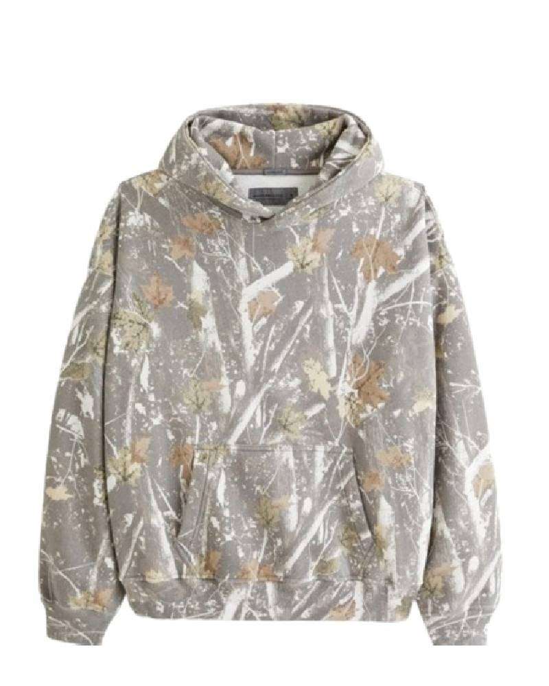 Abercrombie Camo Cream and Green Hoodie Super Star Jacket
