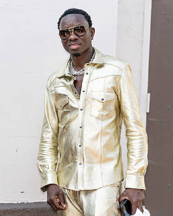 Actor Comedian Michael Blackson Metallic Shirt Super Star Jacket
