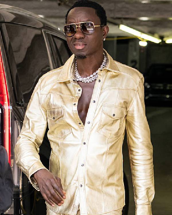 Actor Comedian Michael Blackson Metallic Shirt Super Star Jacket
