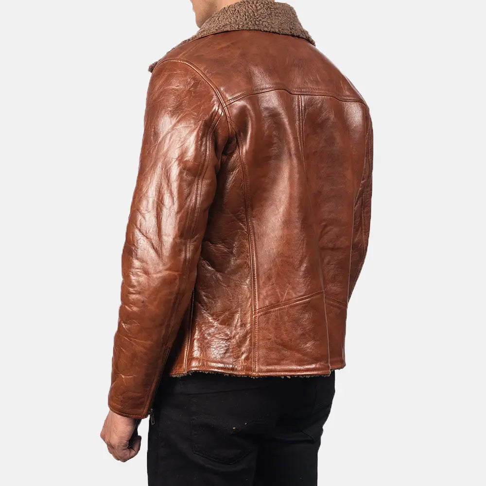Furton Disressed Black Leather Biker Jacket Super Star Jacket