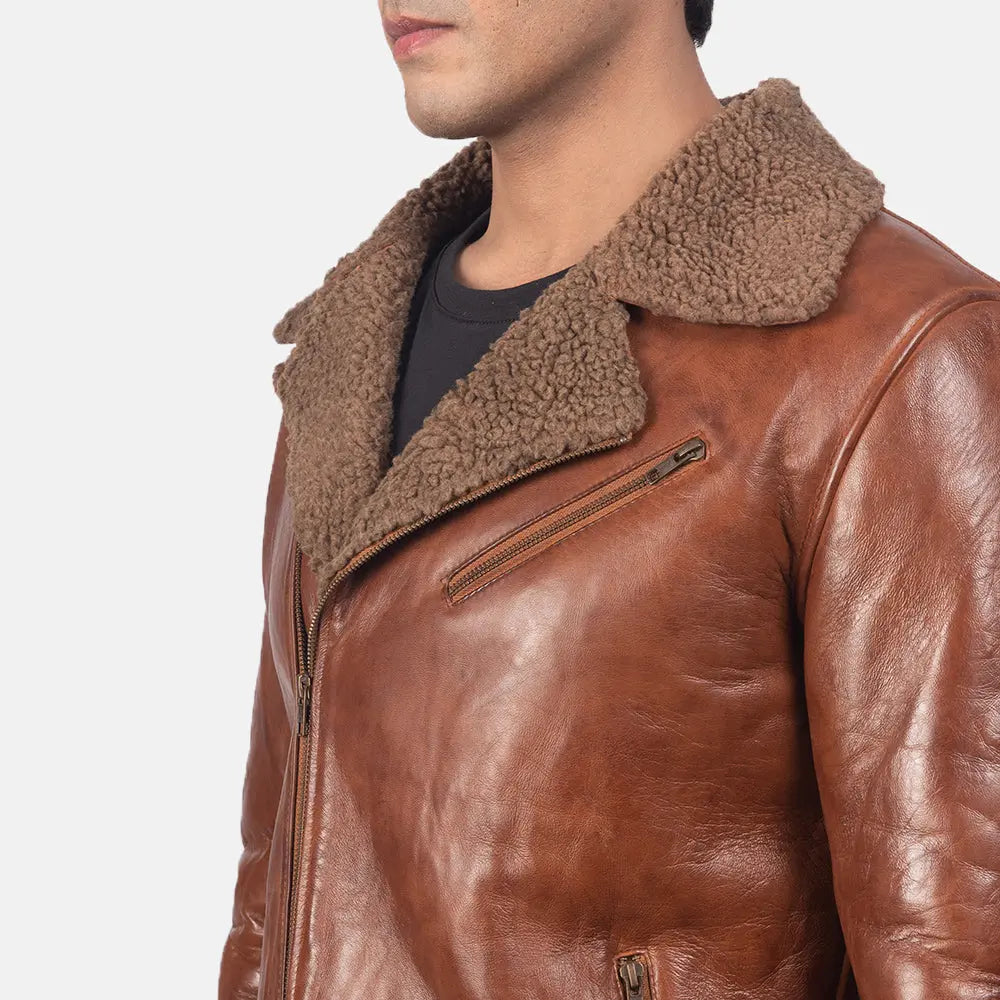 Furton Disressed Black Leather Biker Jacket Super Star Jacket
