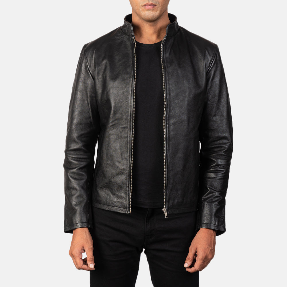 Alex Black Leather Biker Jacket Super Star Jacket