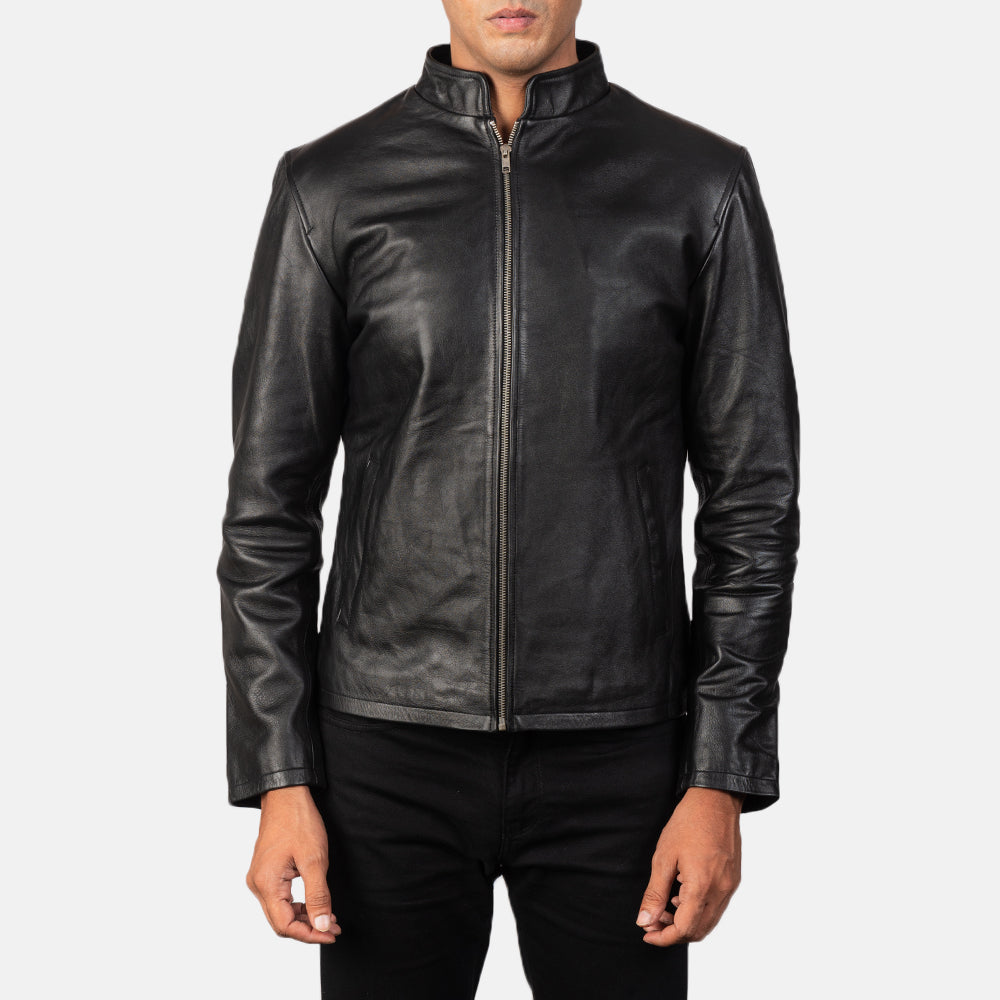 Alex Black Leather Biker Jacket Super Star Jacket
