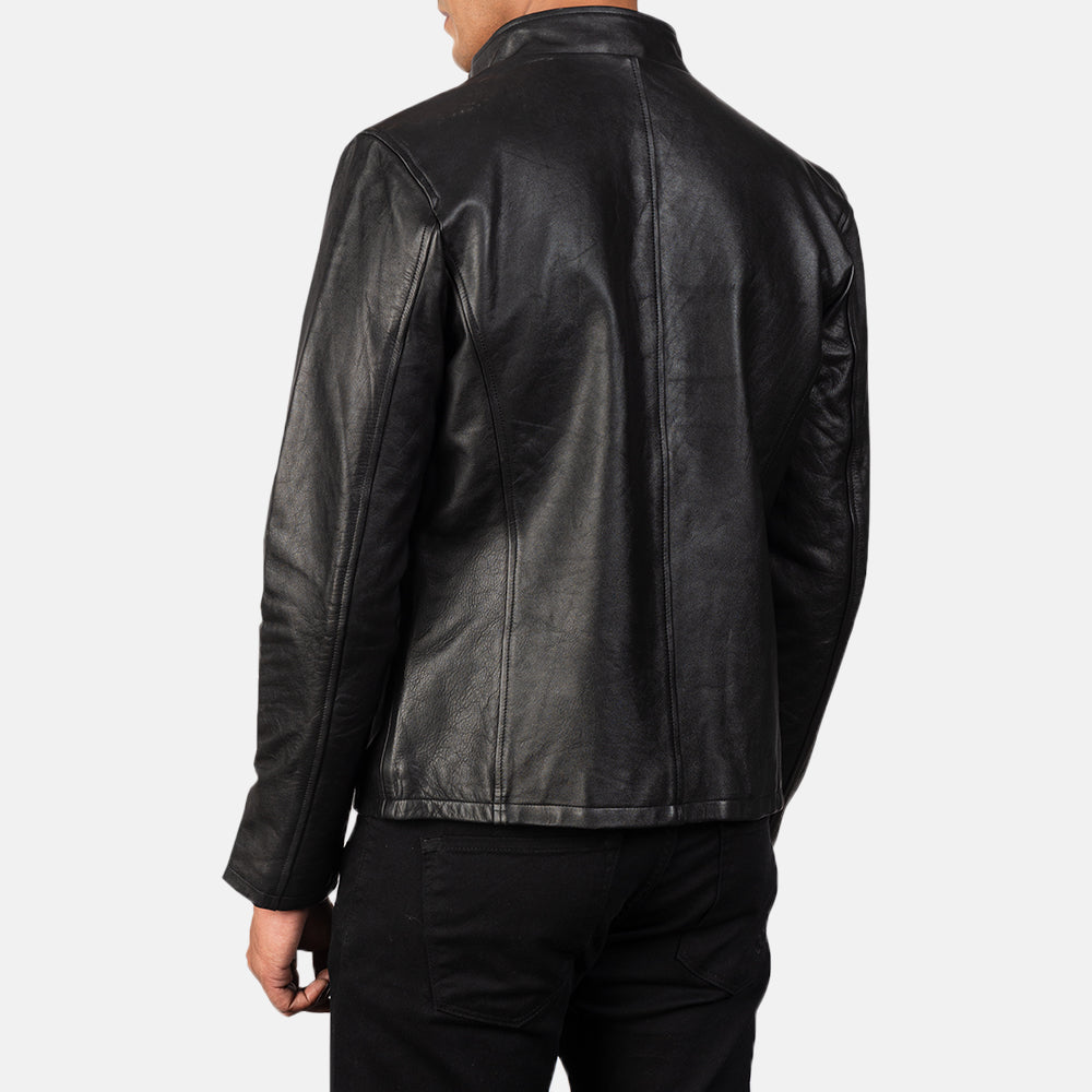 Alex Black Leather Biker Jacket Super Star Jacket