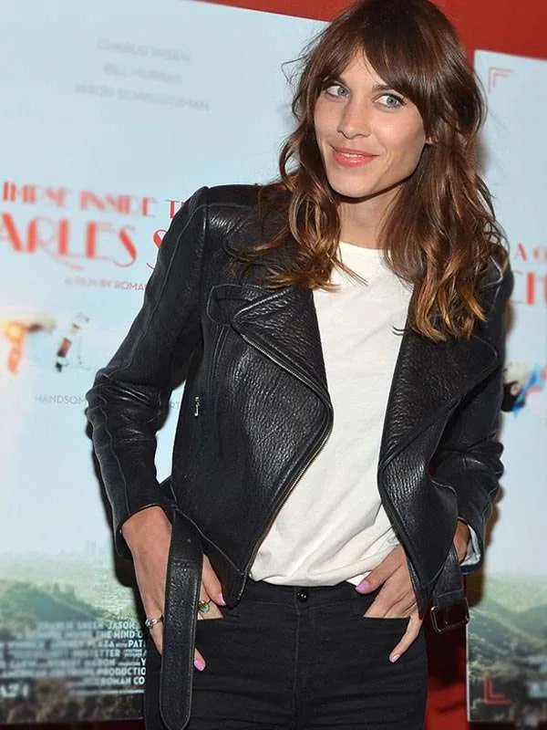 Alexa Chung Black Leather Jacket