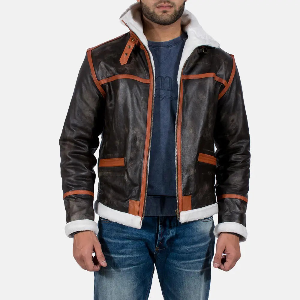 Alpine Brown Fur Leather Jacket Super Star Jacket