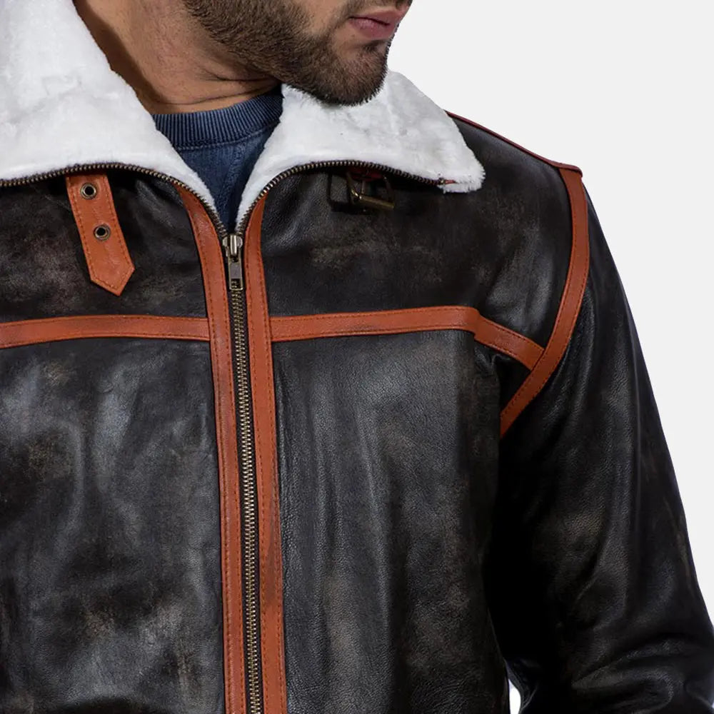 Alpine Brown Fur Leather Jacket Super Star Jacket