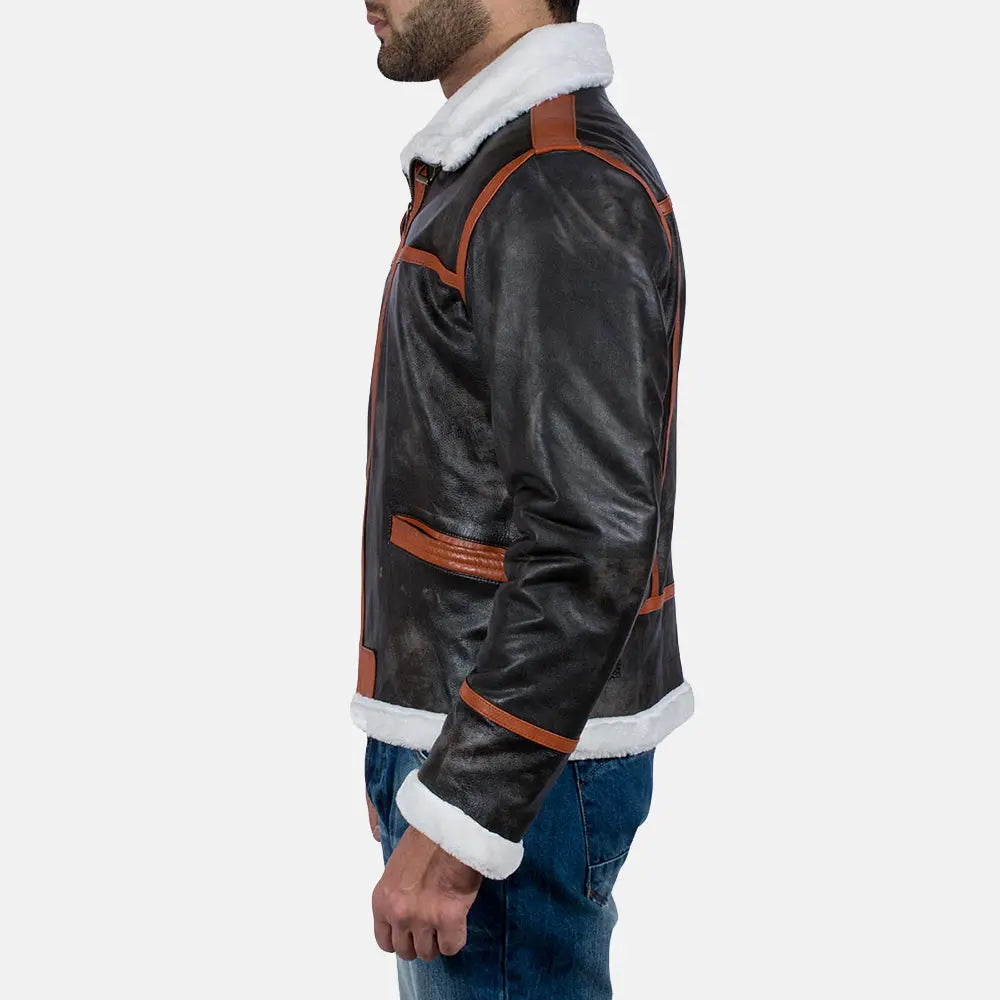 Alpine Brown Fur Leather Jacket Super Star Jacket