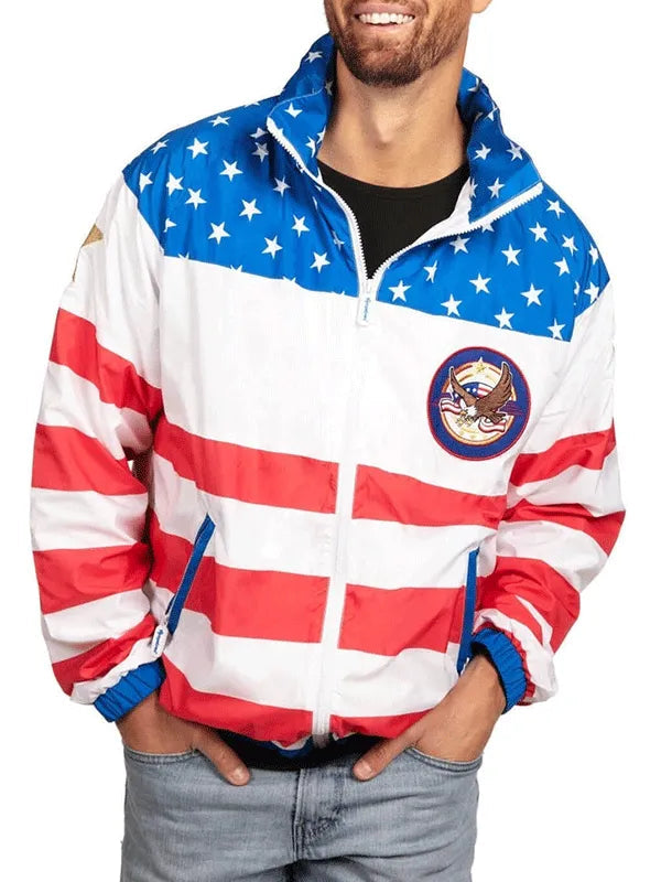 American Flag Unisex Windbreaker Jacket Super Star Jacket