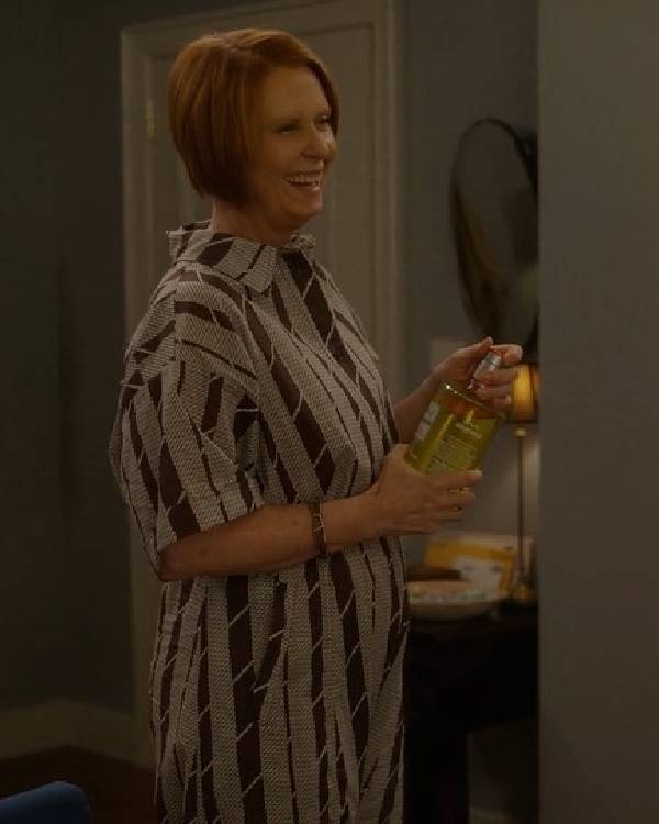 And Just Like That Cynthia Nixon Striped Jumpsuit Superstar Jacket