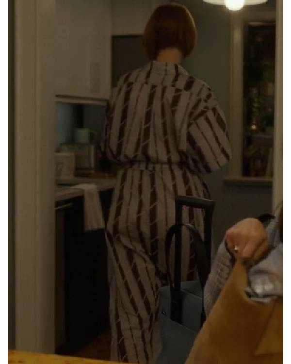 And Just Like That Cynthia Nixon Striped Jumpsuit Superstar Jacket
