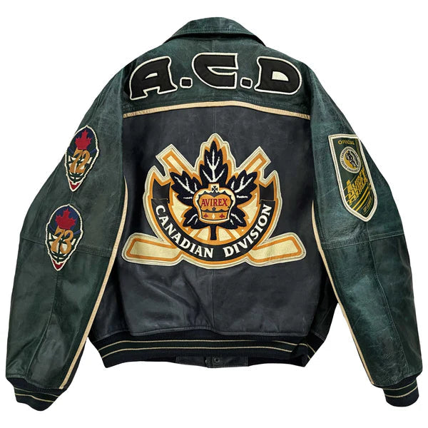 Avirex Canadian Hockey Leather Varsity Jacket Superstar Jacket