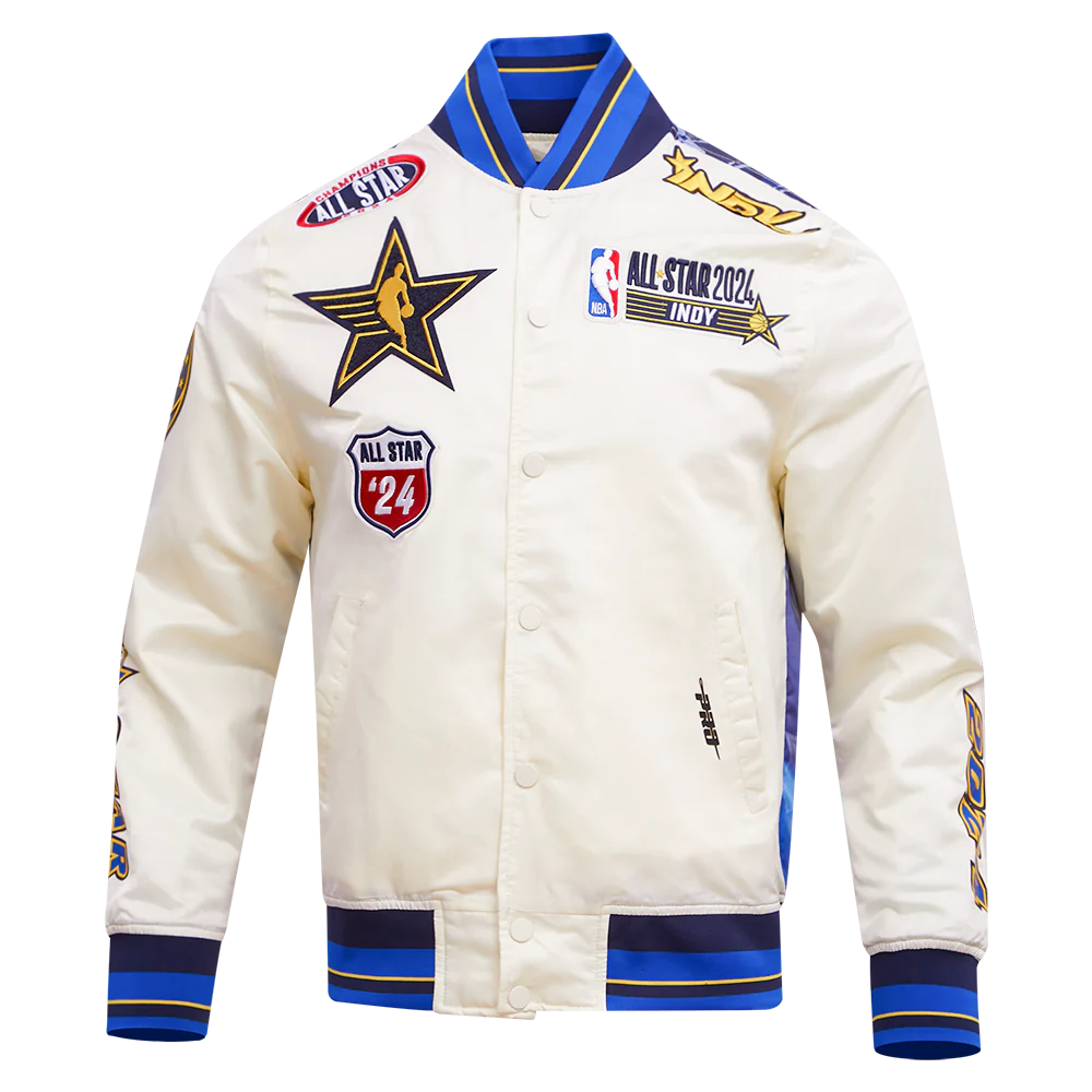 Unisex Pro Standard Cream 2024 NBA All-Star Game Satin Full-Snap Jacket Super Star Jacket