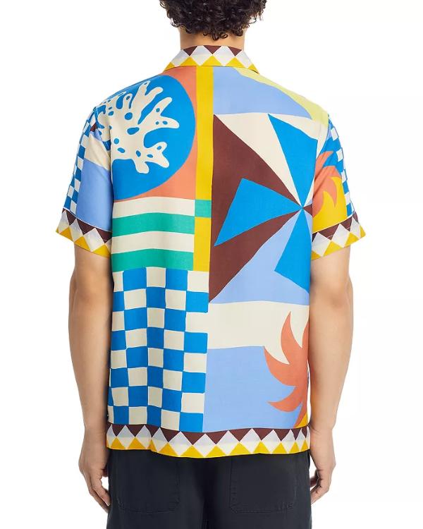 Bachelor In Paradise S10 Justin Glaze Printed Camp Shirt