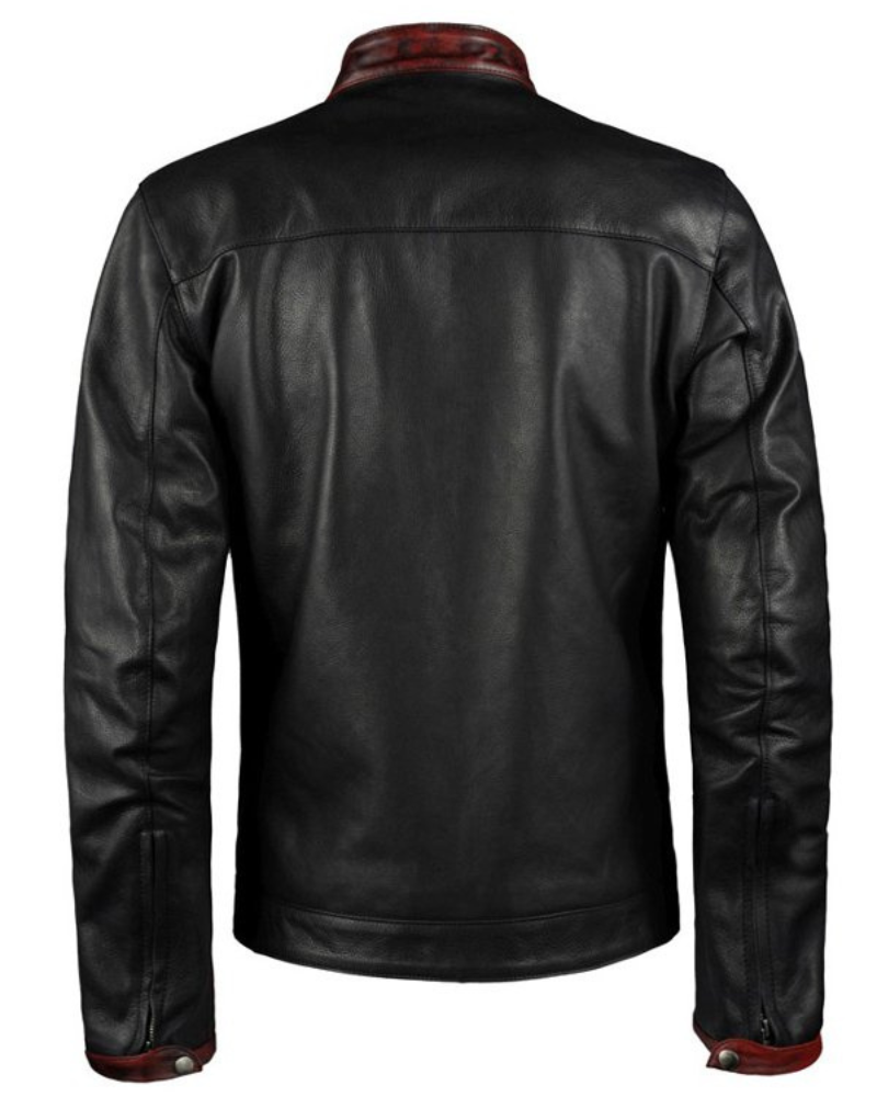 Batman Dark Knight Christian Bale Leather Biker Jacket Black Super Star Jacket